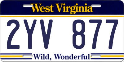 WV license plate 2YV877