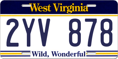 WV license plate 2YV878