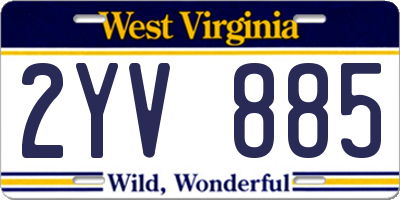 WV license plate 2YV885