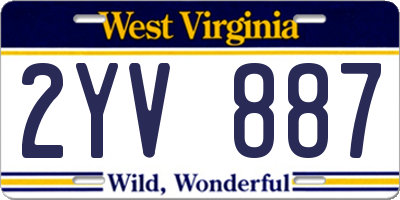 WV license plate 2YV887