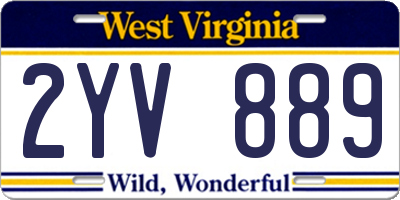 WV license plate 2YV889
