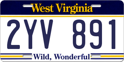 WV license plate 2YV891