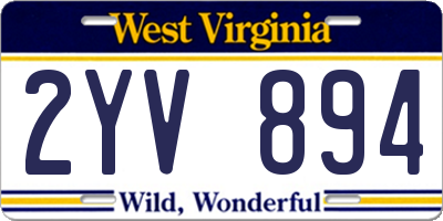 WV license plate 2YV894