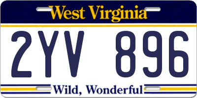 WV license plate 2YV896