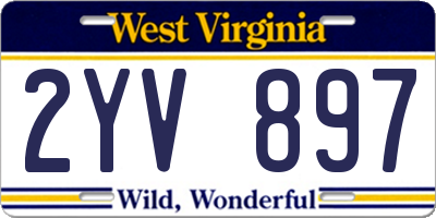 WV license plate 2YV897