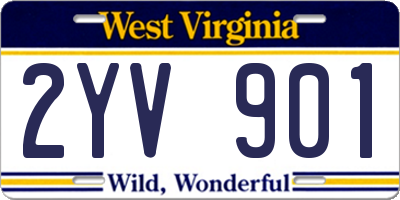 WV license plate 2YV901