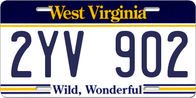 WV license plate 2YV902