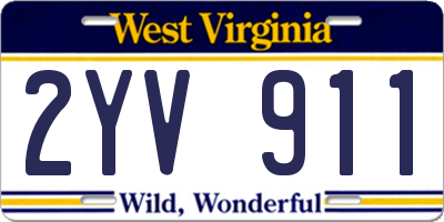 WV license plate 2YV911