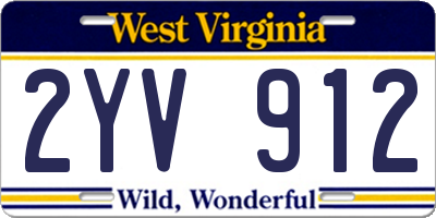 WV license plate 2YV912