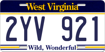 WV license plate 2YV921