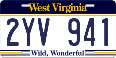 WV license plate 2YV941