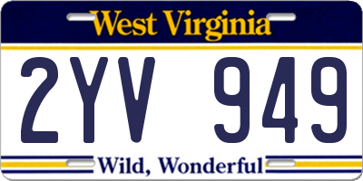 WV license plate 2YV949