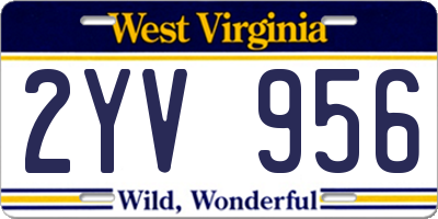WV license plate 2YV956