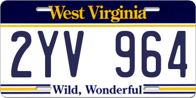 WV license plate 2YV964