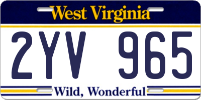 WV license plate 2YV965