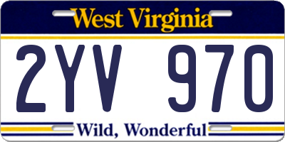 WV license plate 2YV970