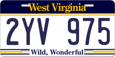 WV license plate 2YV975