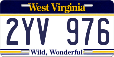 WV license plate 2YV976