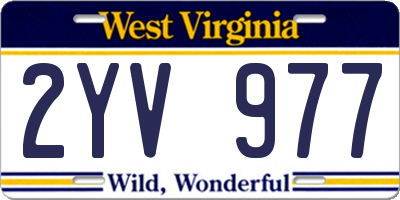 WV license plate 2YV977