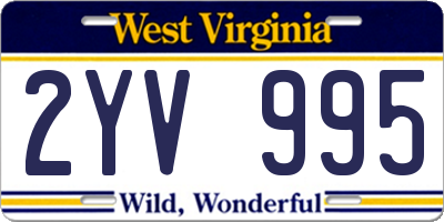 WV license plate 2YV995