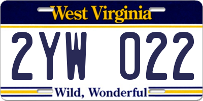 WV license plate 2YW022