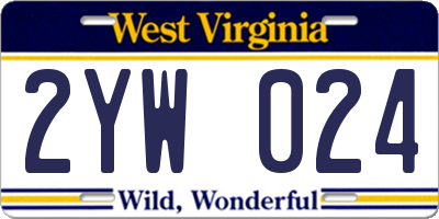 WV license plate 2YW024