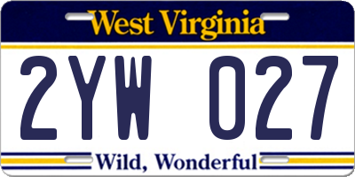 WV license plate 2YW027
