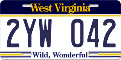 WV license plate 2YW042