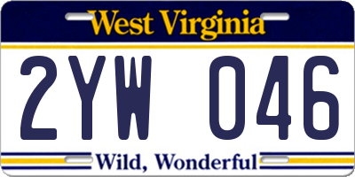 WV license plate 2YW046