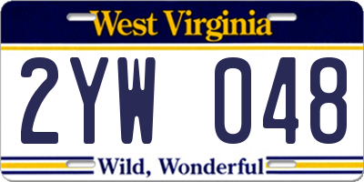 WV license plate 2YW048