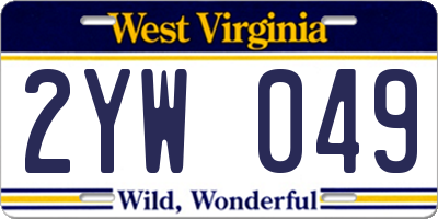 WV license plate 2YW049