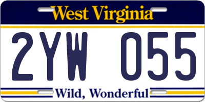 WV license plate 2YW055