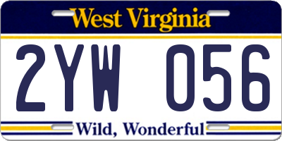 WV license plate 2YW056