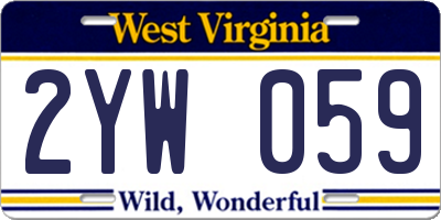 WV license plate 2YW059