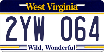 WV license plate 2YW064