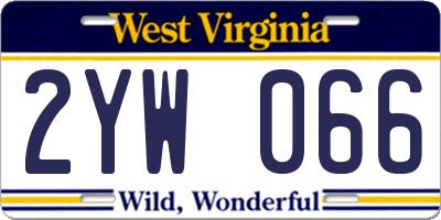 WV license plate 2YW066