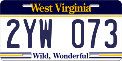 WV license plate 2YW073