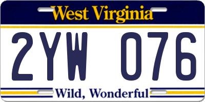 WV license plate 2YW076