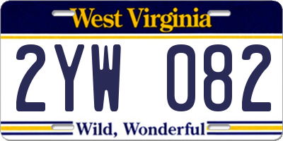 WV license plate 2YW082
