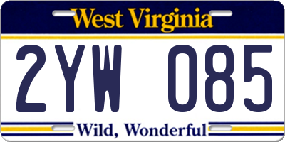 WV license plate 2YW085