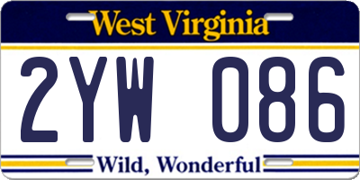 WV license plate 2YW086
