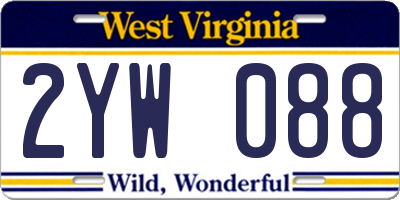 WV license plate 2YW088