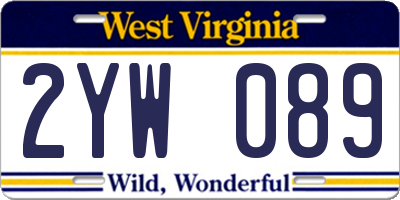 WV license plate 2YW089