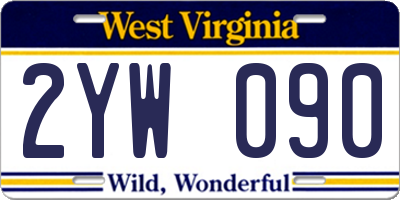 WV license plate 2YW090