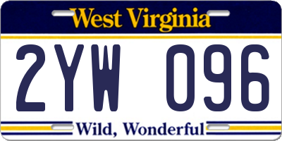 WV license plate 2YW096