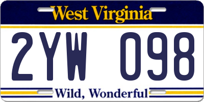 WV license plate 2YW098