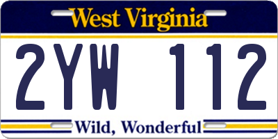 WV license plate 2YW112