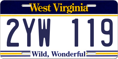 WV license plate 2YW119