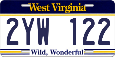 WV license plate 2YW122