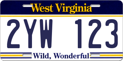 WV license plate 2YW123